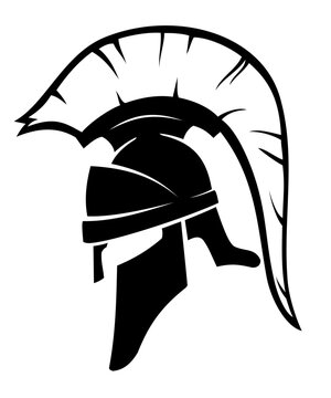 Spartan Sideview Silhouette Head, Medieval Symbol