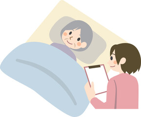 看護師と高齢者　聞き取り　チェック