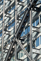 Architectural detail of modern building facade in London