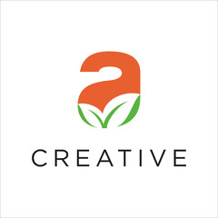 A Letter Green Nutrition Logo Design Template