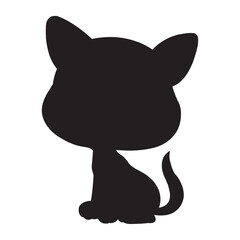 Christmas cat silhouette vector isolated on white background coloring page for kids zentangle cat shirt design, logo, tattoo, decoration and kids coloring book