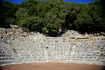 Fototapeta premium Butrint National Park is a protected natural area, it includes the archaeological site of Butrint and protects the city and the surrounding landscape, constituting an important tourist attraction