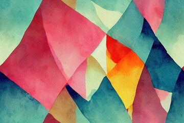 Fototapeta premium Cute seamless pattern old town. Watercolor illustration. Children's horizontal poster. Horizontal repeating banner.
