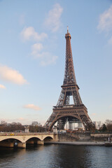 The view of the Eiffel tower from Trocadero hill, Paris	