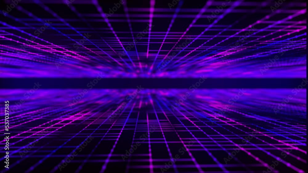 Poster digital technology background. big data visualization. dynamic field of glowing particles. abstract 