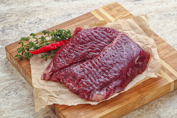 Raw beef machete steak for grill