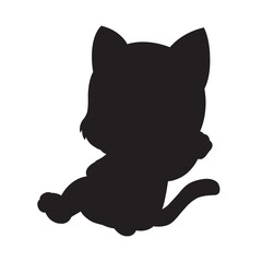 Christmas cat silhouette vector isolated on white background coloring page for kids zentangle cat shirt design, logo, tattoo, decoration and kids coloring book