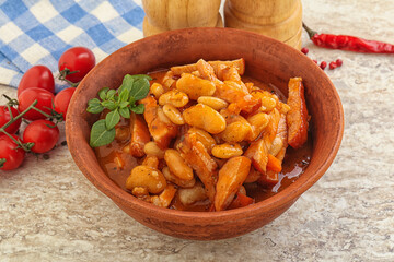 Roasted pork with white beans
