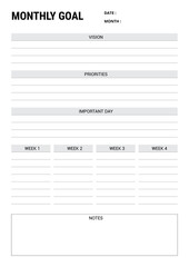 Monthly Goal Planner