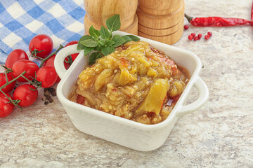 Caucasian Mangal salad with baked vegetables