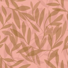 Seamless pattern beautiful flowers trendy new leaf floral geometric