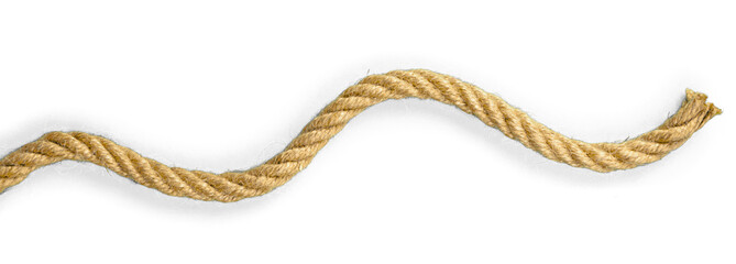 Rope in the form of waves on white background
