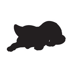 Christmas cat silhouette vector isolated on white background coloring page for kids zentangle cat shirt design, logo, tattoo, decoration and kids coloring book