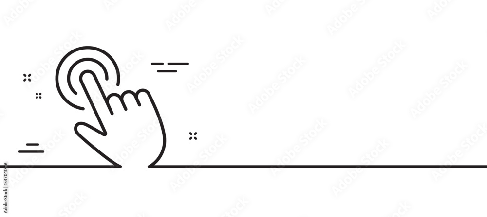 Poster hand cursor line icon. click action sign. finger pointer symbol. minimal line illustration backgroun