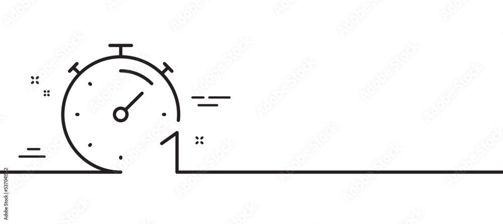 Poster timer 1 minute line icon. stopwatch time sign. countdown clock symbol. minimal line illustration bac