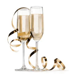 Fotobehang Two glasses of champagne isolated on white background © BillionPhotos.com