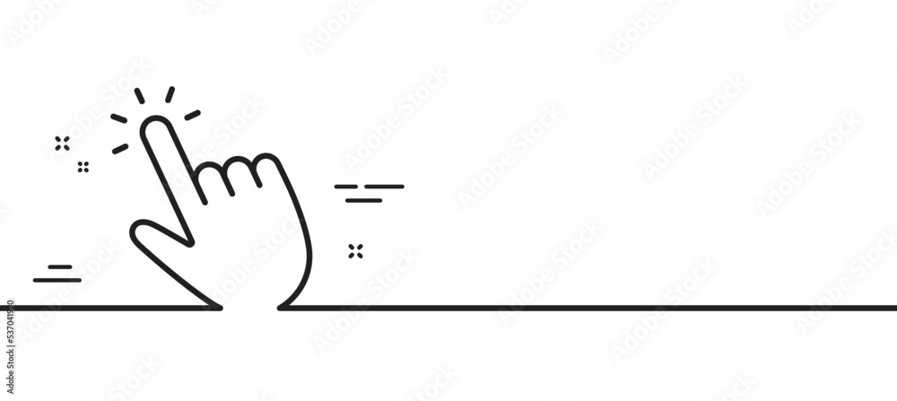 Poster hand cursor line icon. click action sign. finger pointer symbol. minimal line illustration backgroun