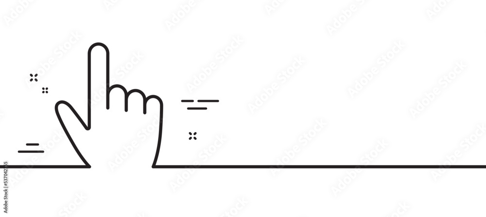 Poster hand cursor line icon. click action sign. finger pointer symbol. minimal line illustration backgroun