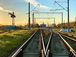 Fototapeta premium railway in the countryside