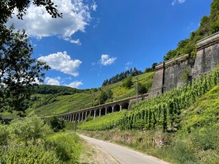 Fototapeta na wymiar Longest hang viaduct of Germany that was built as a strategic railway in the 19th century
