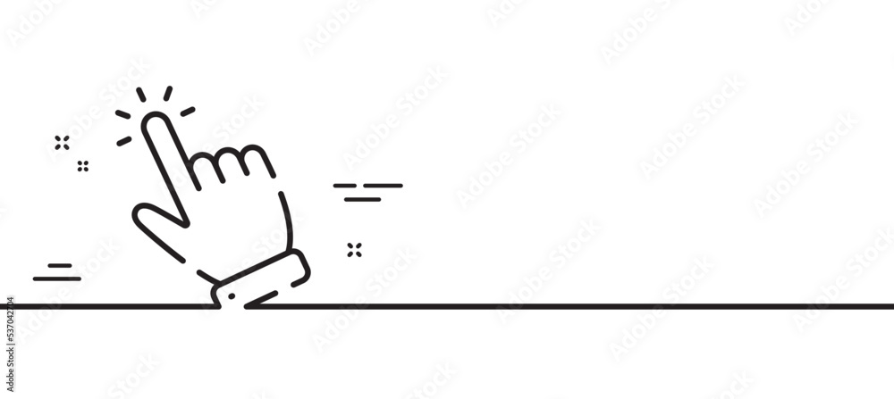 Poster hand cursor line icon. click action sign. finger pointer symbol. minimal line illustration backgroun