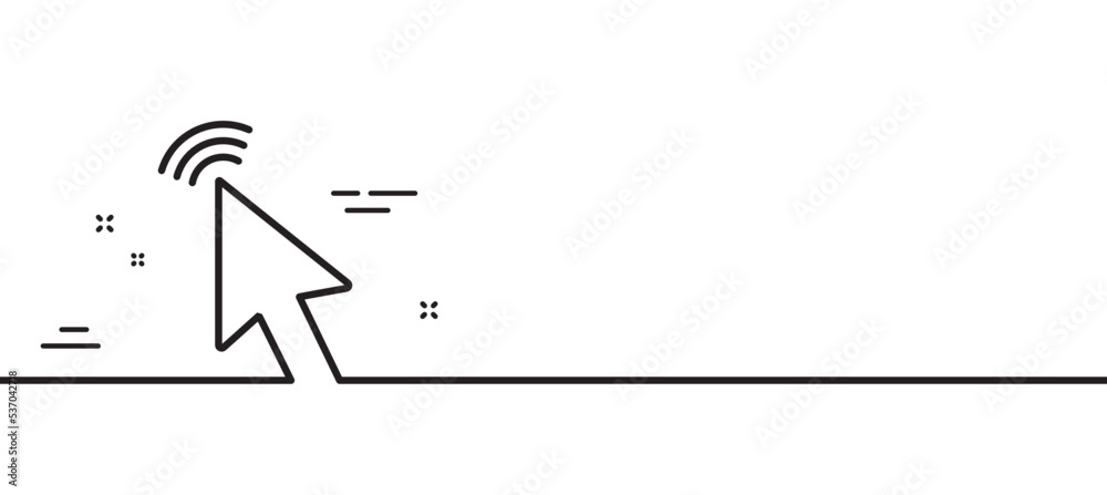 Poster mouse cursor line icon. click action sign. arrow pointer symbol. minimal line illustration backgroun