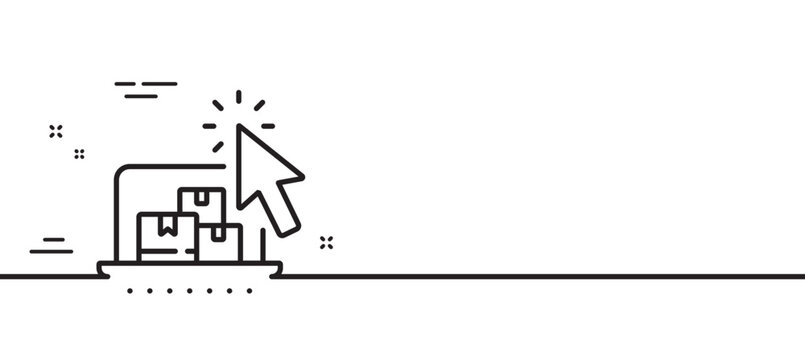 Online storage line icon. Internet delivery sign. Mobile device service symbol. Minimal line illustration background. Online storage line icon pattern banner. White web template concept. Vector