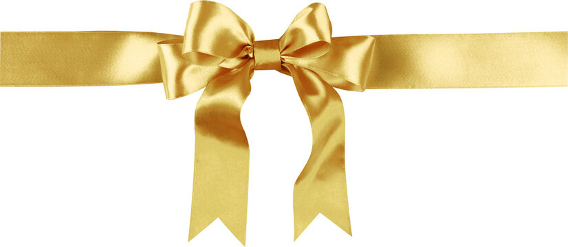 Golden ribbon wrapped in a bow