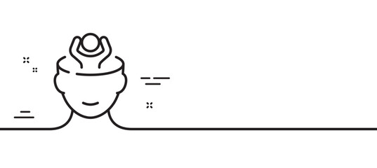 Stress line icon. Anxiety or Think worry sign. Mental health symbol. Minimal line illustration background. Stress line icon pattern banner. White web template concept. Vector