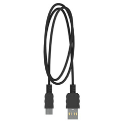 3d rendering illustration of a USB cable