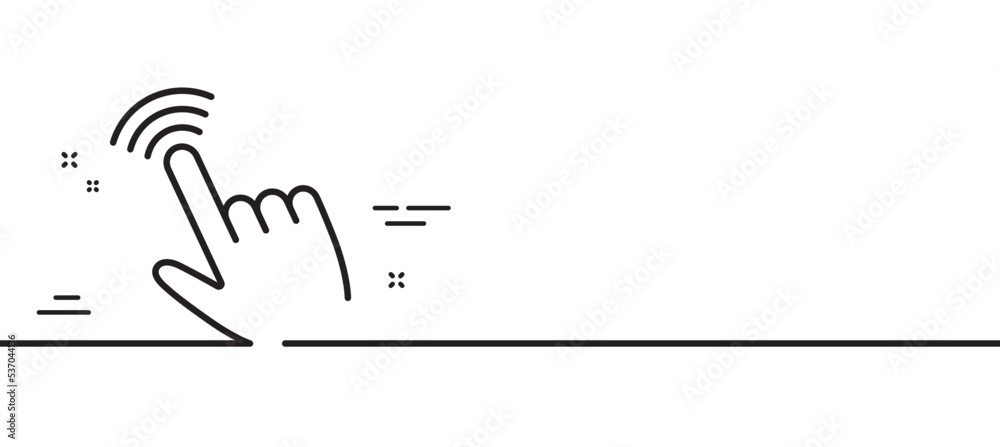 Poster hand cursor line icon. click action sign. finger pointer symbol. minimal line illustration backgroun