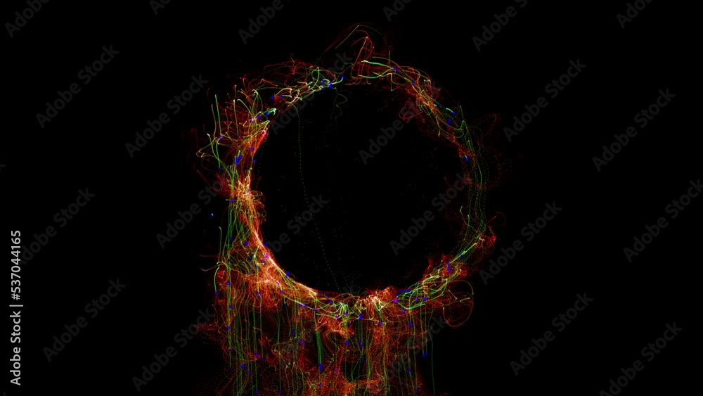 Wall mural cosmic energy strings. energy flows in the form of thin bright elements. lines form structural fiber