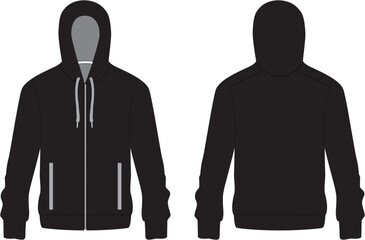 Zip Hoodie Design Template Mock ups Vectors 