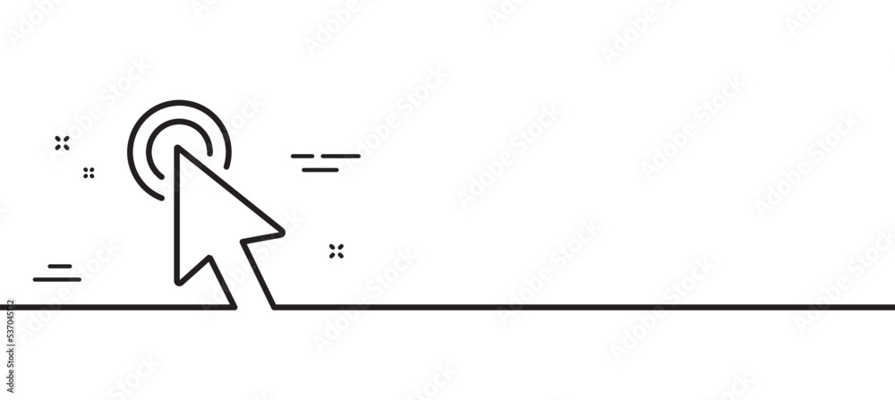 Poster mouse cursor line icon. click action sign. arrow pointer symbol. minimal line illustration backgroun