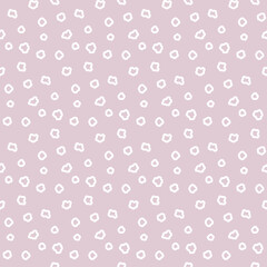 seamless pattern with white abstract spots on pink. Background for your design. Wrapping paper