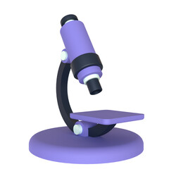 3D illustration of a microscope with a transparent background