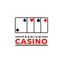 casino vector graphic template. gambling sign roulette, cards, dice illustration game