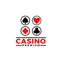 casino vector graphic template. gambling sign roulette, cards, dice illustration game