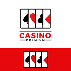 casino vector graphic template. gambling sign roulette, cards, dice illustration game
