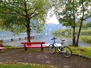 bicycle near lake