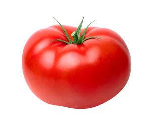 Foto auf Acrylglas Tomato vegetable isolated on white or transparent background. One fresh tomato.  © Olesia