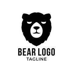 bear face silhouette logo inspirations - vector
