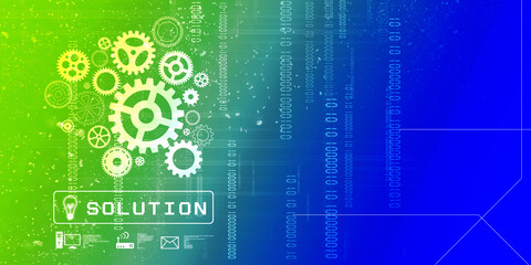 Obraz premium 2d illustration gear Network