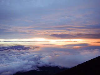 Landscape from top of mount Fuji in Japan