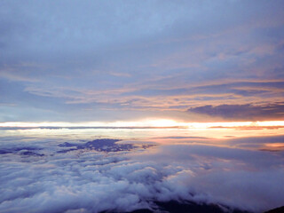 Landscape from top of mount Fuji in Japan