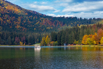 Landscape of St. Ana lake - Romania in autumn