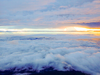 Landscape from top of mount Fuji in Japan