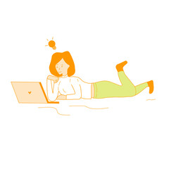 woman looking for ideas by watching videos