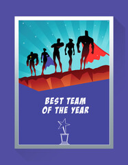 Corporate award function. Super hero theme. Conceptual and creative poster design for award function, backdrop, advertisement, ppt presentation etc. 