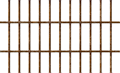 Realistic Jail bars rusty, prison iron interior. Metal lattice. Png